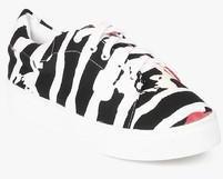 Shoe Couture Black Striped Casual Sneakers women