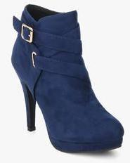 Shoe Couture Blue Buckled Boots women