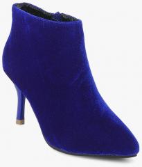Shoe Couture Blue Solid Heeled Boots women