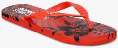 Superdry Red Printed Thong Flip Flops men