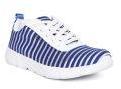 United Colors Of Benetton Blue & White Self Striped Sneakers women