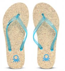 United Colors Of Benetton Blue Slip On Flip Flops women