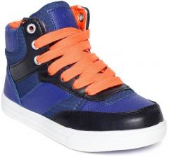 United Colors of Benetton Kids Blue & Black Mid Top Sneakers