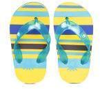 United Colors Of Benetton Kids Blue & Yellow Striped Thong Flip Flops boys