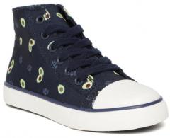 United Colors Of Benetton Navy Blue Canvas Sneakers girls