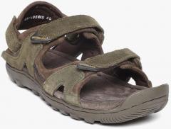 Woodland Olive Suede Comfort Sandals men