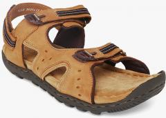 Woodland Tan Brown Leather Comfort Sandals men
