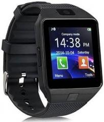 ANIMATE DZ09 201 Bluetooth with Built in Sim card and memory slot Compatible All Android Mobiles Black Smartwatch