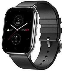 Amazfit Zepp E Stylish Smart Watch Square Version, Health and Fitness Tacker with Heart Rate, SpO2 and REM Sleep Monitoring, Stainless Steel Body with Genuine Leather Band