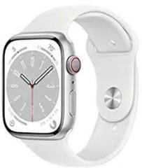 Apple Watch Series 8 GPS + Cellular 45mm Silver Aluminium Case with White Sport Band Regular