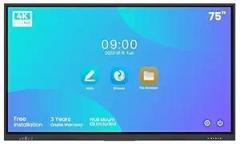 BIG VUE 75 Inches Interactive Flat Panel, White Board 4K UHD Multi Touch Screen Display 3840 x 2160 Pixels Android 11 with Windows, 4GB RAM 32 GB ROM, Ideal for Teaching and Office Use