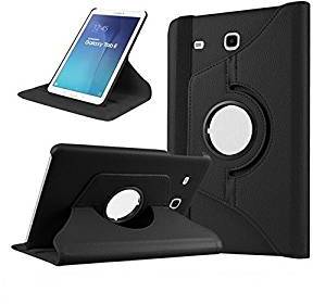 Nv 360 Degree Rotating Leather Swivel Stand Case Cover for Samsung Galaxy Tab E SM T560, T561, T565, T567V, 9.6 inch