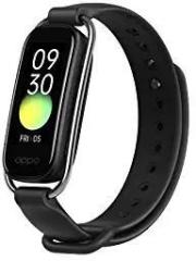 OPPO Smart Band with Extra Sport Strap Continuous Blood Oxygen Saturation Monitoring spO2, Up to 12 Days Battery Life, 1.1 inch AMOLED Display, 5ATM Water Resistant, Supports Android and iOS Black