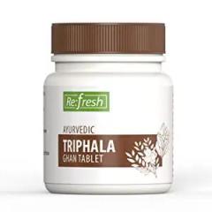 Refresh Ayurvedic Triphala Ghan Tablet for Digestion, Gas, Bloating | Rich in vitamin A, C and Antioxidants | 120 Tab