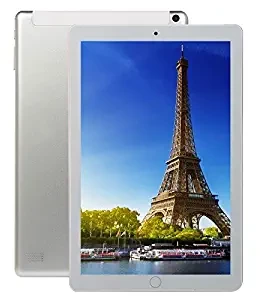 Thboxes 10.1 Inch Android 8.0 Ten Core Tablet PC 64GB WiFi Bluetooth HD Touch Screen Silver EU Plug