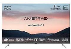 Amstrad 55 inch (139 cm) Official 11 AM55UG11Nxt (Bezel Less Design) Android 4K Ultra HD LED TV