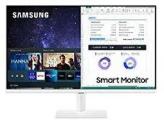 (renewed) 27 inch (68.6 cm) Samsung Monitor with Netflix, YouTube, Prime Video and Apple Streaming (LS27AM501NWXXL, White) Smart TV