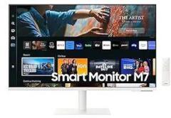 Samsung 32 inch (80 cm) 3840 x 2160 Pixels M7 Monitor, Type C, apps, Plus, Office 365, Apple Airplay, Dex, Bluetooth, IOT Hub, Speakers, Remote (LS32CM701UWXXL, White) Smart Smart 4K UHD LED TV