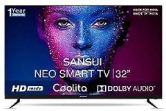 Sansui 32 inch (80 cm) Neo Linux with Bezel Less Design and Dolby Audio (Midnight Black) (JSWY32CSHD) Smart HD Ready LED TV