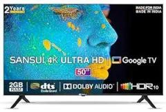 Sansui 50 inch (127 cm) Google Dolby Audio Zen Panel JSW50GSUHD(Black) Smart 4K Ultra HD LED TV