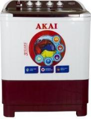 Akai 8.5/5.5 kg AKSW 8501RD Semi Automatic Top Load Washer with Dryer (White, Maroon)