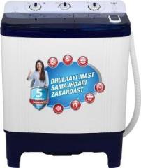 Intex 7 kg SA70NBPT Semi Automatic Top Load Washing Machine (With Lint Filter, Buzzer, Castor Wheel with pad, Collar Scrubber, Transparent Lid Blue, White)
