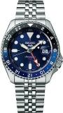 5 Sports Blueberry GMT SKX RE Interpretation Analog Stainless Steel Watch For Men SSK003K1 Blue Dial & Silver Colored Strap