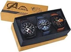 Acnos Special Super Quality Analog Watches Combo Look Like Handsome for Boys and Mens Pack of 3 436 01 02