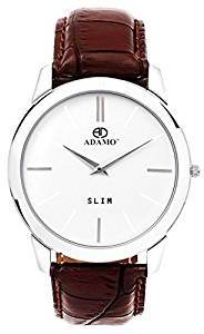 Adamo Analogue White Dial Mens Watch Ad64Br01