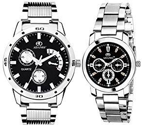 ADAMO Designer Couple Combo Wrist Watch 107 324SM02