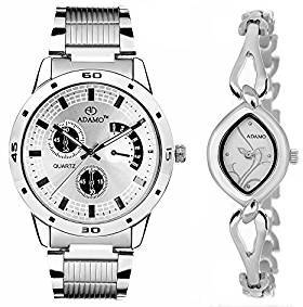 ADAMO Designer Couple Combo Wrist Watch 109 327SM01