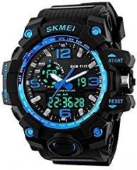 Analog Digital 1155 Blue Dial & Beige Strap Looks Sports Men's Watch