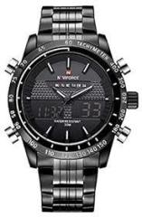Analog Digital Black Dial Men's Watch NF9024