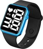 BAZAAR GALI Digital LED Wrist Watch Waterproof for Unisex 1Pc Blue