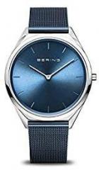 BERING Unisex_Adult Quartz Watch with Stainless Steel Strap, Black, 18 Model: 17039 307