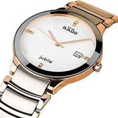 BLUETAIL RETAIL Swiss Time Centrix Jubile Radd White Dial Quartz Gold & Silver Men's Wrist Watch