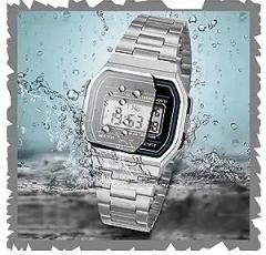 Brand Digital Silver Colour Vintage Square Dial Unisex Wrist Watch for Men Watch for Women Pack of 1 GASIO SILVR