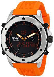 Bulova Marine Star Analog Digital Black Dial Men's Watch 98C118
