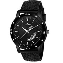 CALYPTO Men Watch Black Dial Leather Strap Watch for Boys, Men | Casual Wear Gift Watches