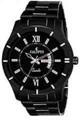 CALYPTO Stainless Steel Black Chain & Black Dial Date & Day Feature Wrist Analog Watch for Boys, Men