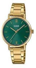 Casio Analog Green Dial Gold Band Women's Stainless Steel Watch LTP VT02G 3AUDF