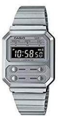 Casio Digital Silver Dial Unisex's Watch A100WE 7BDF