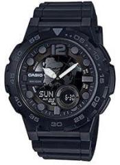 Casio Men Resin Youth Combination AnalogDigital Black Dial Watch Aeq 100W 1Bvdf Ad217, Band Color Black