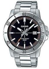 Casio Men Stainless Steel Analog Black Dial Watch Mtp Vd01D 1E2Vudf A1734, Band Color Silver