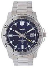 Casio Men Stainless Steel Enticer Analog Blue Dial Watch Mtp Vd01D 2Evudf A1364, Band Color Silver