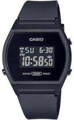 Casio Vintage Series Digital Rubber Black Dial and Band Unisex Adult Watch LW 204 1BDF