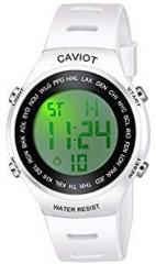 CAVIOT Digital unisex Watch Multicolored Dial White Colored Strap