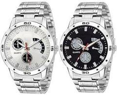 Combo of 2 Analog Metal Strap Watch for Boys and Mens 301 302