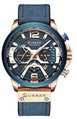 CURREN Analog Men's Watch Dial Blue Colored Strap
