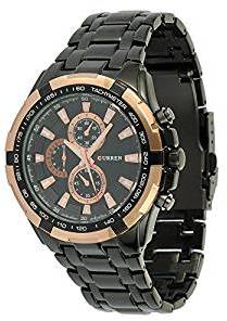 CURREN Luxury Black Stylish Unisex Men Sports Style Wrist Watch